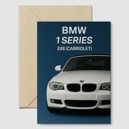 BMW One Series E88 Cabriolet Blue Background