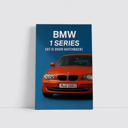 BMW One Series E87 Hatchback Blue Background