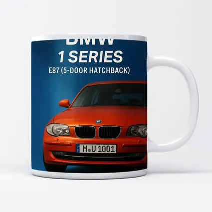 BMW One Series E87 Hatchback Blue Background
