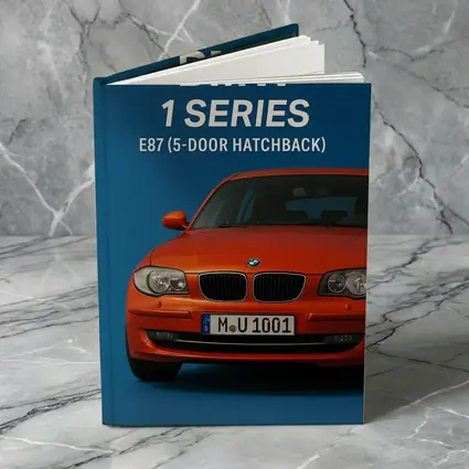 BMW One Series E87 Hatchback Blue Background