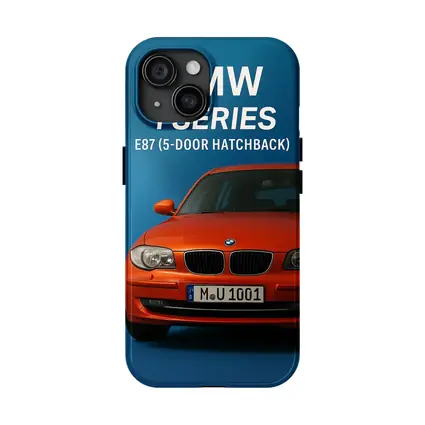 BMW One Series E87 Hatchback Blue Background