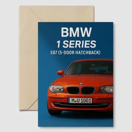 BMW One Series E87 Hatchback Blue Background