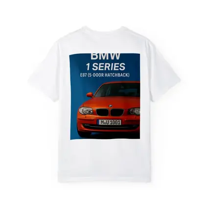 BMW One Series E87 Hatchback Blue Background
