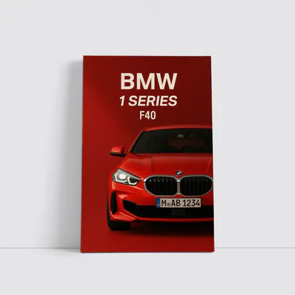 BMW 1 Series F40 Red Background Art