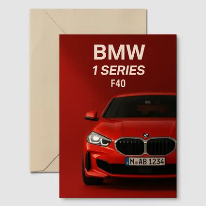 BMW 1 Series F40 Red Background Art