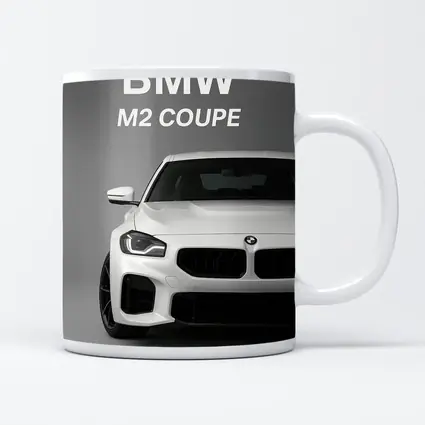 BMW M2 Coupe White Front View Gray