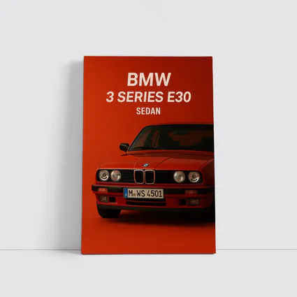 BMW 3 Series E30 Sedan Red Background