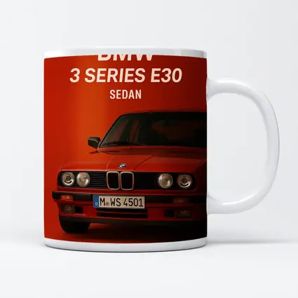 BMW 3 Series E30 Sedan Red Background
