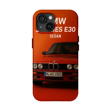 BMW 3 Series E30 Sedan Red Background
