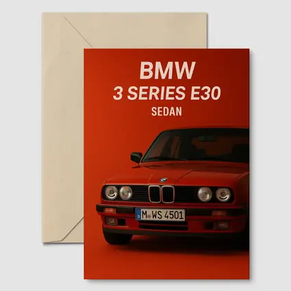 BMW 3 Series E30 Sedan Red Background