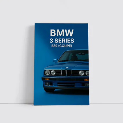 BMW E30 3 Series Coupe Blue Art