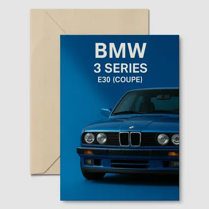 BMW E30 3 Series Coupe Blue Art