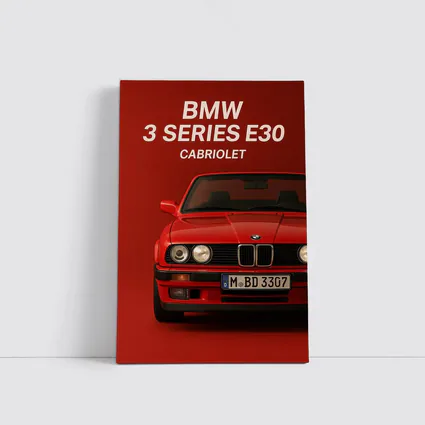 BMW 3 Series E30 Cabriolet Red Background