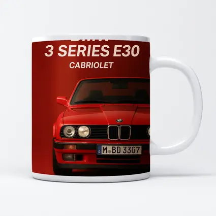 BMW 3 Series E30 Cabriolet Red Background
