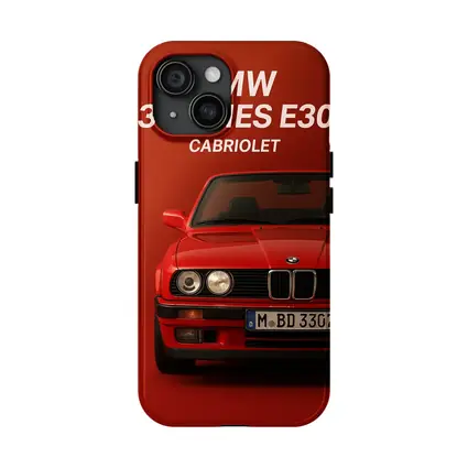 BMW 3 Series E30 Cabriolet Red Background