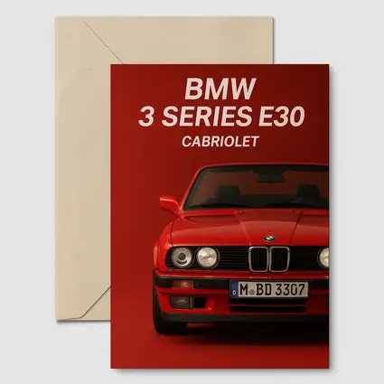 BMW 3 Series E30 Cabriolet Red Background