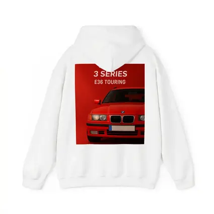BMW E36 Touring Red Background Car Art