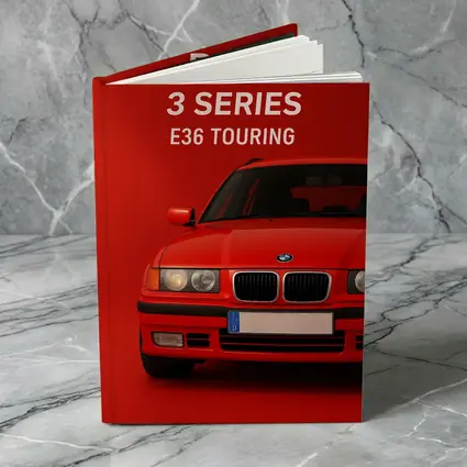 BMW E36 Touring Red Background Car Art