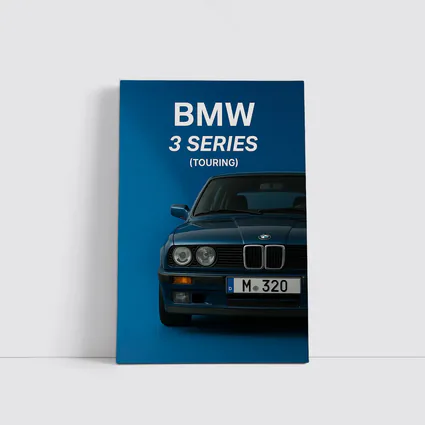 BMW Three Series Touring Blue Background Art