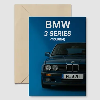 BMW Three Series Touring Blue Background Art