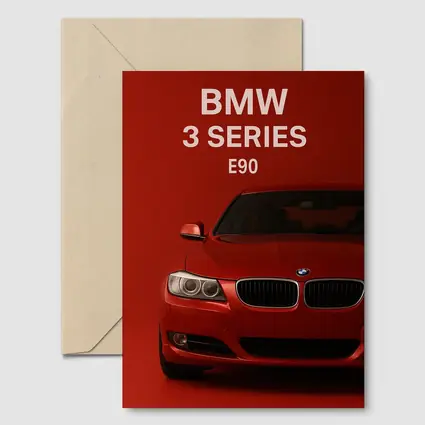 BMW 3 Series E90 Red Background Art