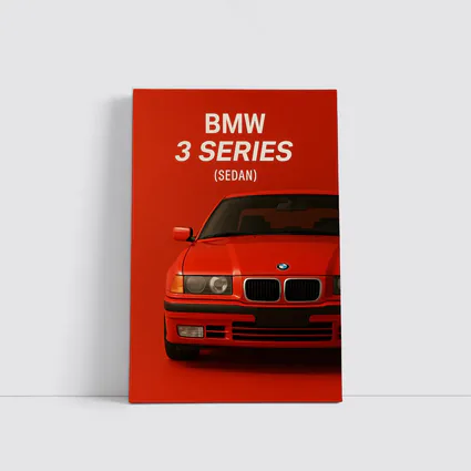 BMW 3 Series Sedan Red Background Art