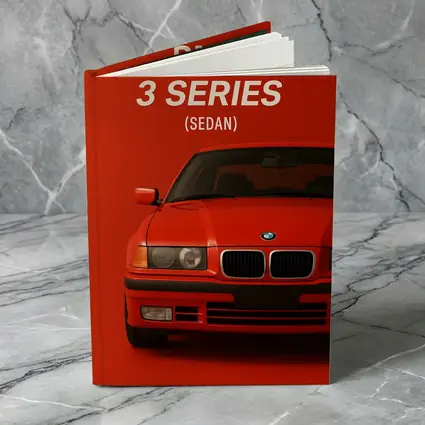 BMW 3 Series Sedan Red Background Art