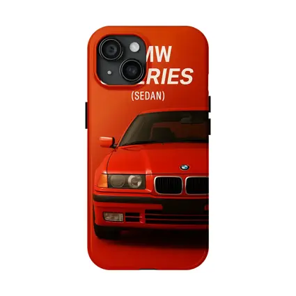 BMW 3 Series Sedan Red Background Art