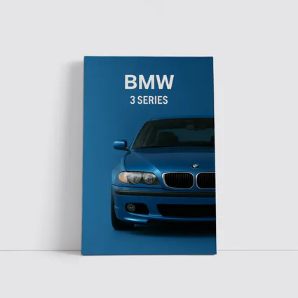 BMW 3 Series Blue Car Front View