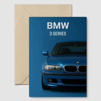 BMW 3 Series Blue Car Front View