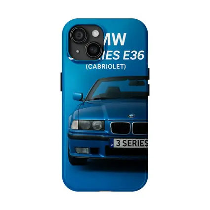BMW Three Series E36 Cabriolet Blue Art