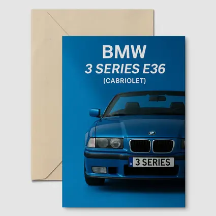 BMW Three Series E36 Cabriolet Blue Art