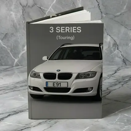 BMW Three Series Touring White Gray Background