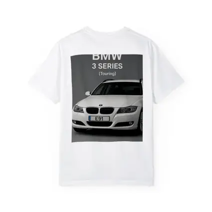 BMW Three Series Touring White Gray Background