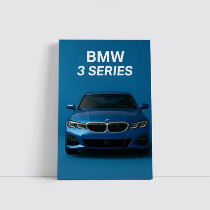 BMW 3 Series Blue Studio Front View