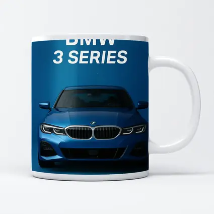 BMW 3 Series Blue Studio Front View
