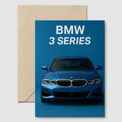 BMW 3 Series Blue Studio Front View