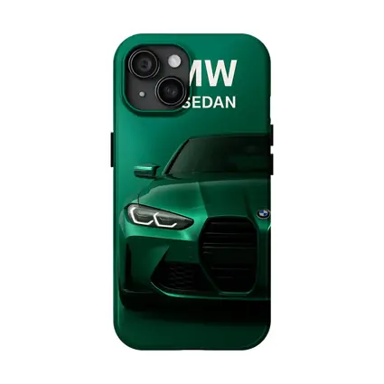 BMW M3 Sedan Green Front View Art