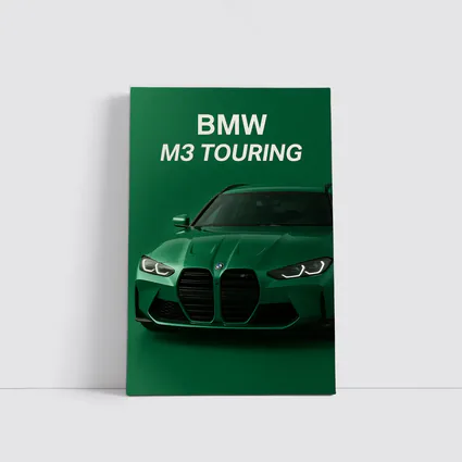 BMW M3 Touring Green Minimal Car Art