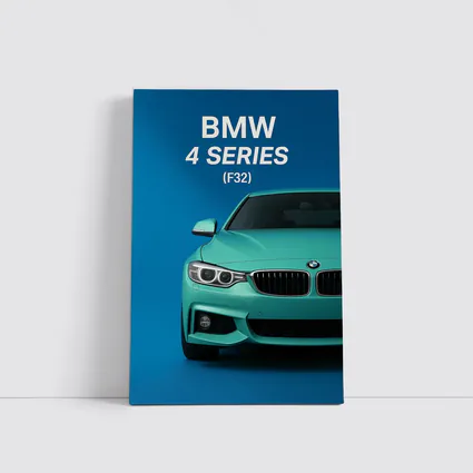 BMW Four Series F32 Teal Blue Background