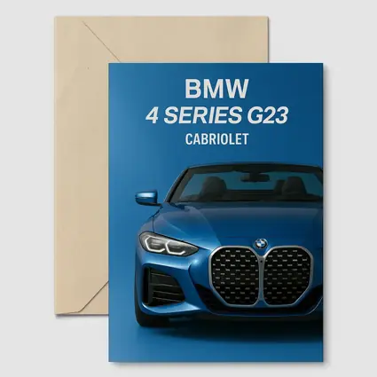 BMW 4 Series G23 Cabriolet Blue Background