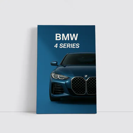 BMW 4 Series Front View Blue Background