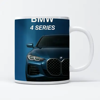 BMW 4 Series Front View Blue Background