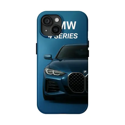 BMW 4 Series Front View Blue Background