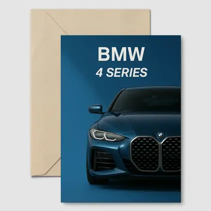 BMW 4 Series Front View Blue Background