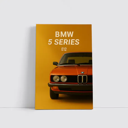 BMW Five Series E12 Orange Yellow Background
