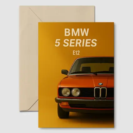 BMW Five Series E12 Orange Yellow Background