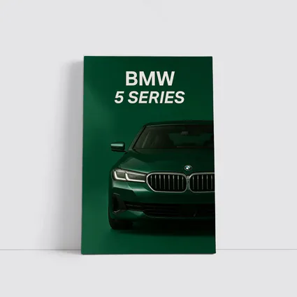 BMW 5 Series Green Studio Front View