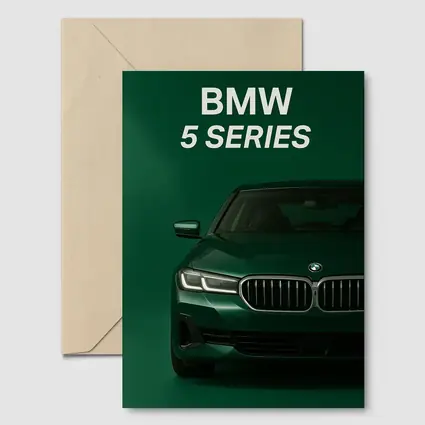 BMW 5 Series Green Studio Front View