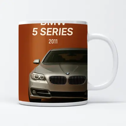 BMW 5 Series Front View Orange Background